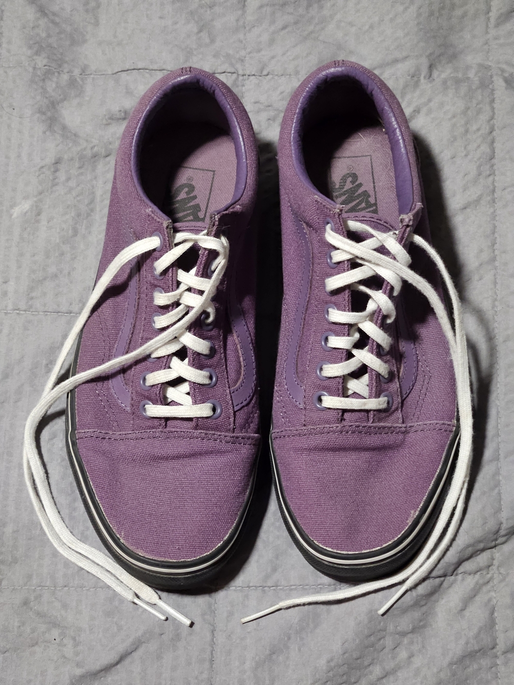 Vans Old Skool Purple Canvas Low-Top Sneakers with White Laces